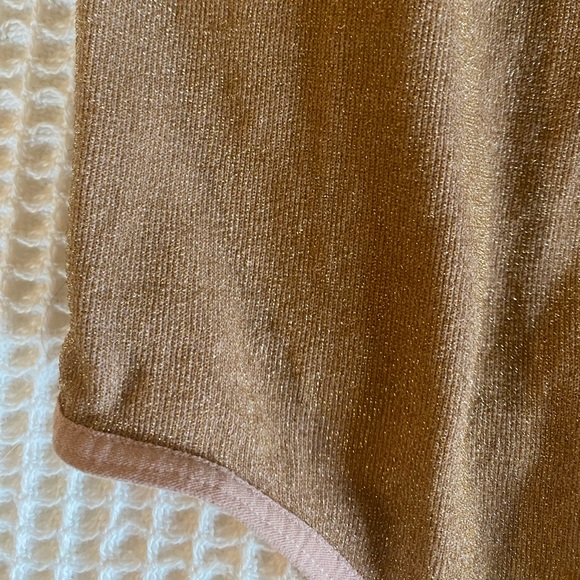 Gold Metallic Free People Tank Bodysuit - Picture 3 of 5